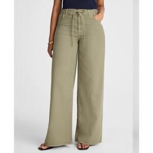 Madewell Women's Superwide Leg Airy Denim Drawstring Jeans Green 30 New